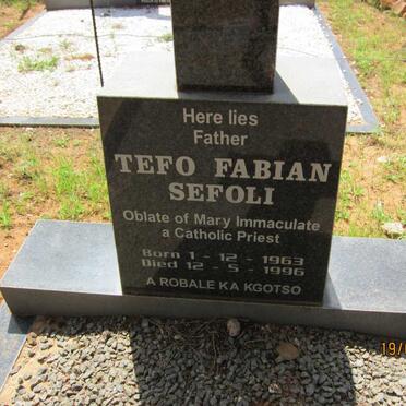 SEFOLI Tefo Fabian 1963-1996