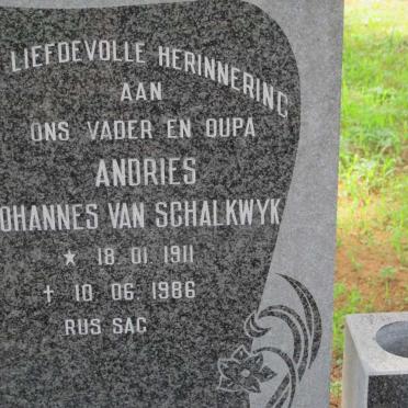 SCHALKWYK Andries Johannes, van 1911-1986