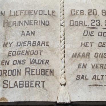 SLABBERT Gordon Reuben 1898-1962