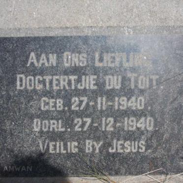 TOIT Dogtertjie, du 1940-1940