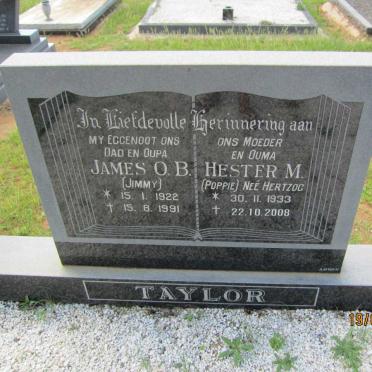 TAYLOR James O.B. 1922-1991 &amp; Hester M. HERTZOG 1933-2008