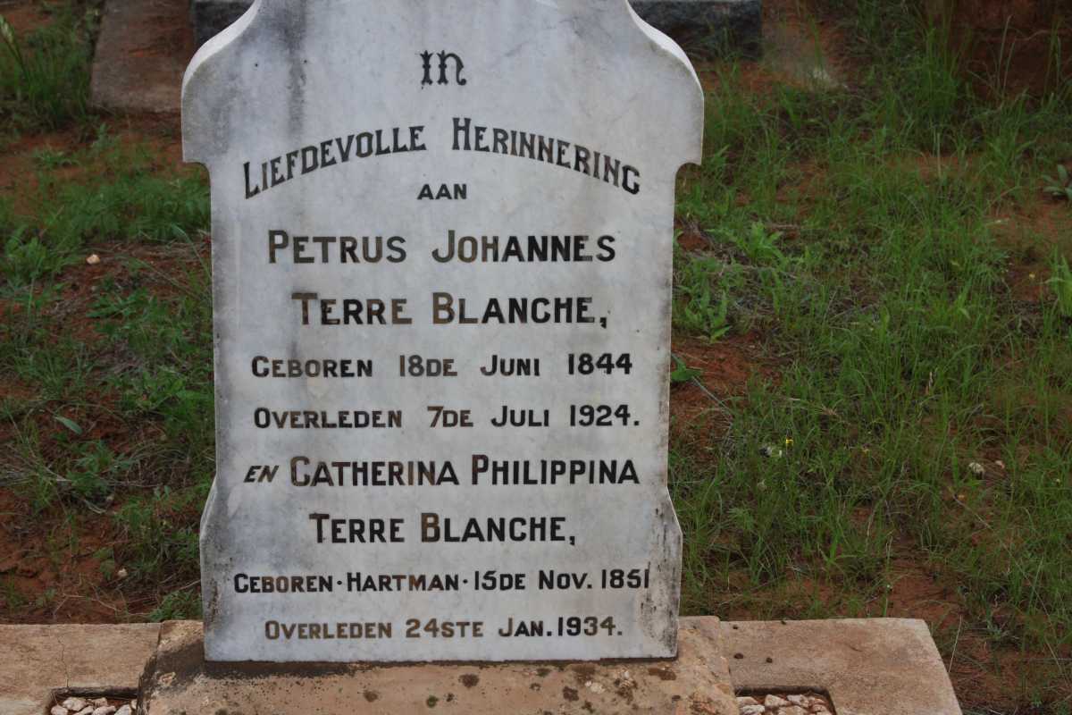 TERREBLANCHE Petrus Johannes 1844-1924 & Catherina Philippina HARTMAN 1851-1934