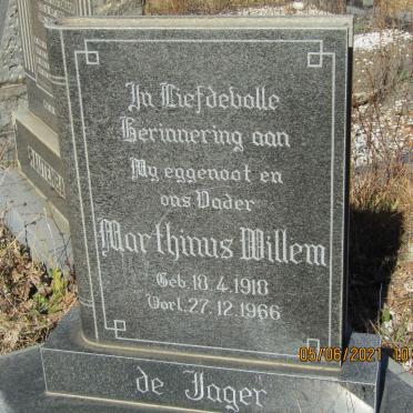 JAGER Marthinus Willem, de 1918-1966 &amp; Sarie Elizabeth Margaretha 1921-2001
