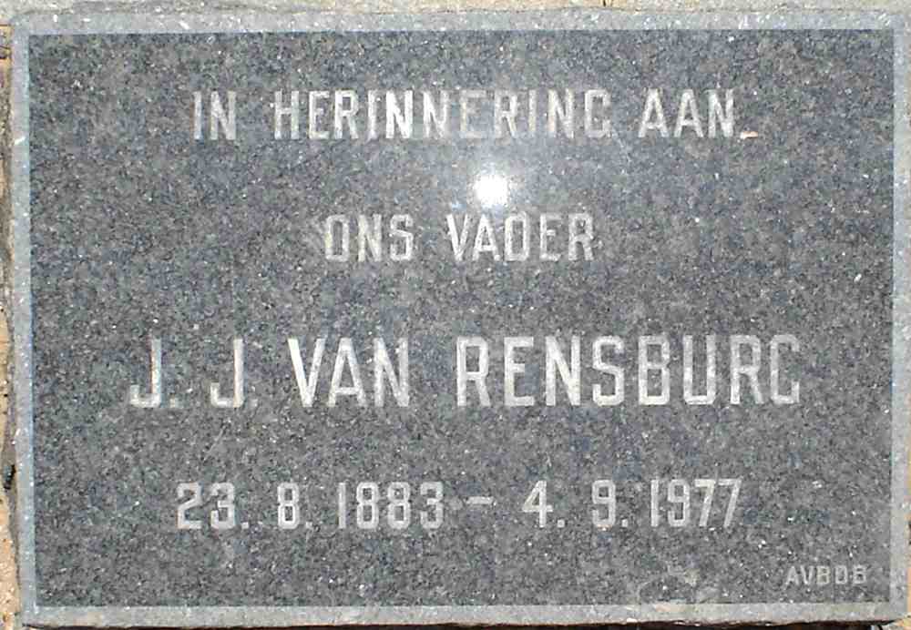 RENSBURG J.J., van 1883-1977