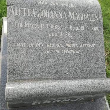 CRONJE Aletta Johanna Magdalena 1886-1969 