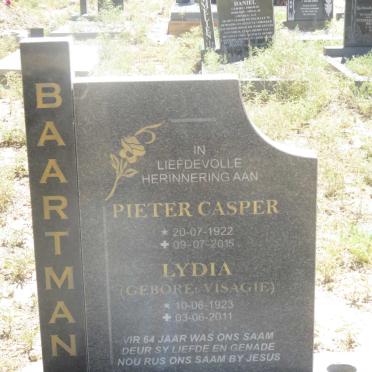 BAARTMAN Pieter Casper 1922-2015 &amp; Lydia VISAGIE 1923-2011