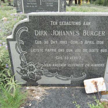 BURGER Dirk Johannes 1883-1956