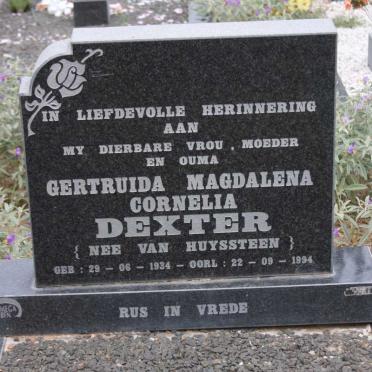 DEXTER Gertruida Magdalena Cornelia nee VAN HUYSSTEEN 1934-1994