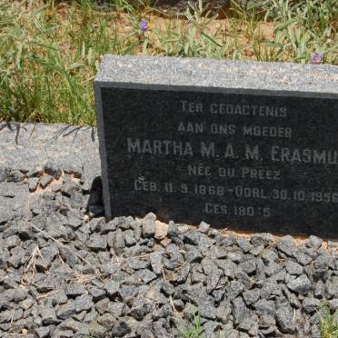 ERASMUS Martha M.A.M. nee DU PREEZ 1868-1956
