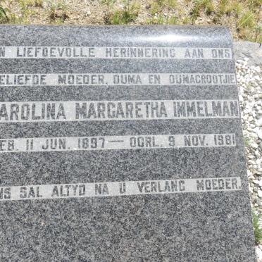 IMMELMAN Carolina Margaretha 1897-1981