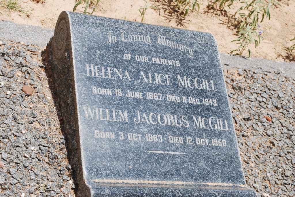 MCGILL Willem Jacobus 1863-1950 & Helena Alice 1867-1943
