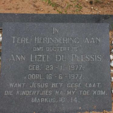 PLESSIS Ann Lizel, du 1977-1977