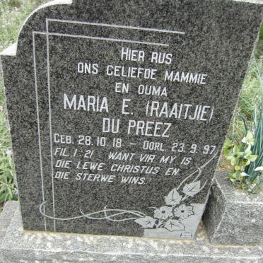 PREEZ Maria E., du 1918-1997