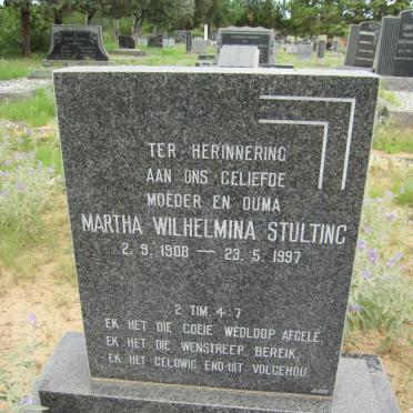 STULTING Martha Wilhelmina 1908-1997