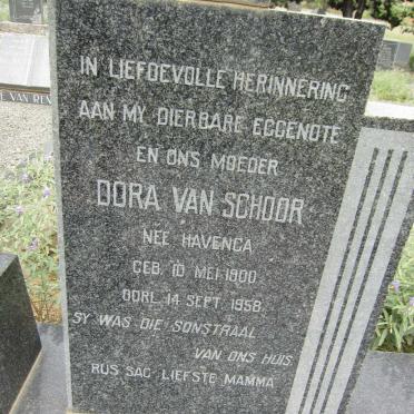 SCHOOR Dora, van nee HAVENGA 1900-1958