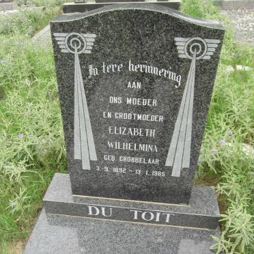 TOIT Elizabeth Wilhelmina de nee GROBBELAAR 1892-1985