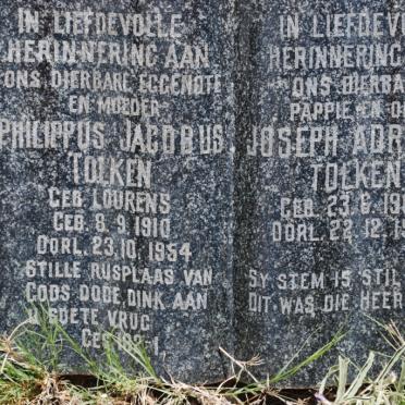 TOLKEN Joseph Adriaan 1904-1971 &amp; Philippus Jacobus LOURENS 1910-1954