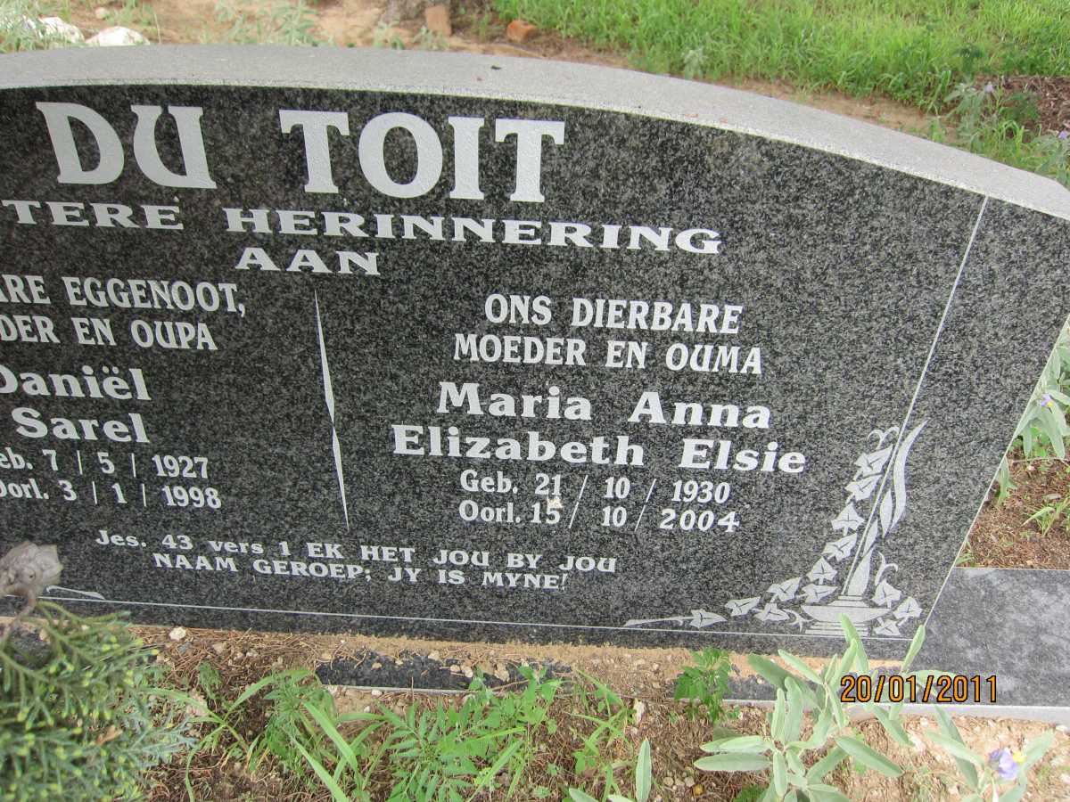 TOIT Maria Anna Elizabeth Elsie, du 1930-2004