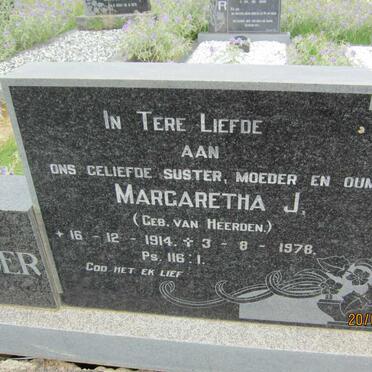 TONDER  Margaretha J., van nee VAN HEERDEN 1914-1978