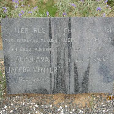 VENTER Abrahama Jacoba nee LUBBE 1894-1971