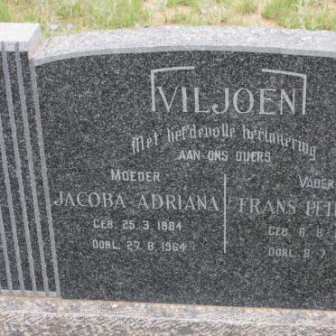 VILJOEN Frans Petrus C. 1879-1971 &amp; Jacoba Adriana 1884-1964