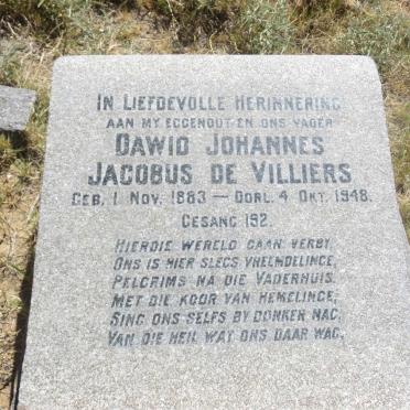 VILLIERS Dawid Johannes Jacobus, de 1883-1948 &amp; Margaretha Johanna JOOSTE formerly DE VILLIERS nee BAARTMAN 1887-1966