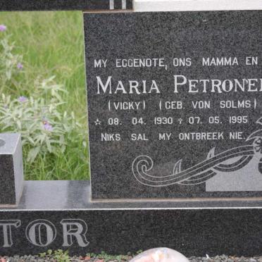 VICTOR Maria Petronella nee VON SOLMS 1930-1995