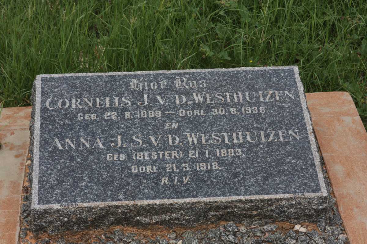 WESTHUIZEN Cornelis J., van der 1889-1936 & Anna J.S. BESTER 1883-1918