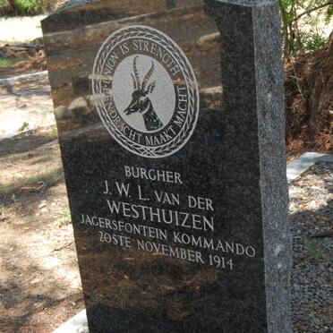 WESTHUIZEN J.W.L., van der -1914