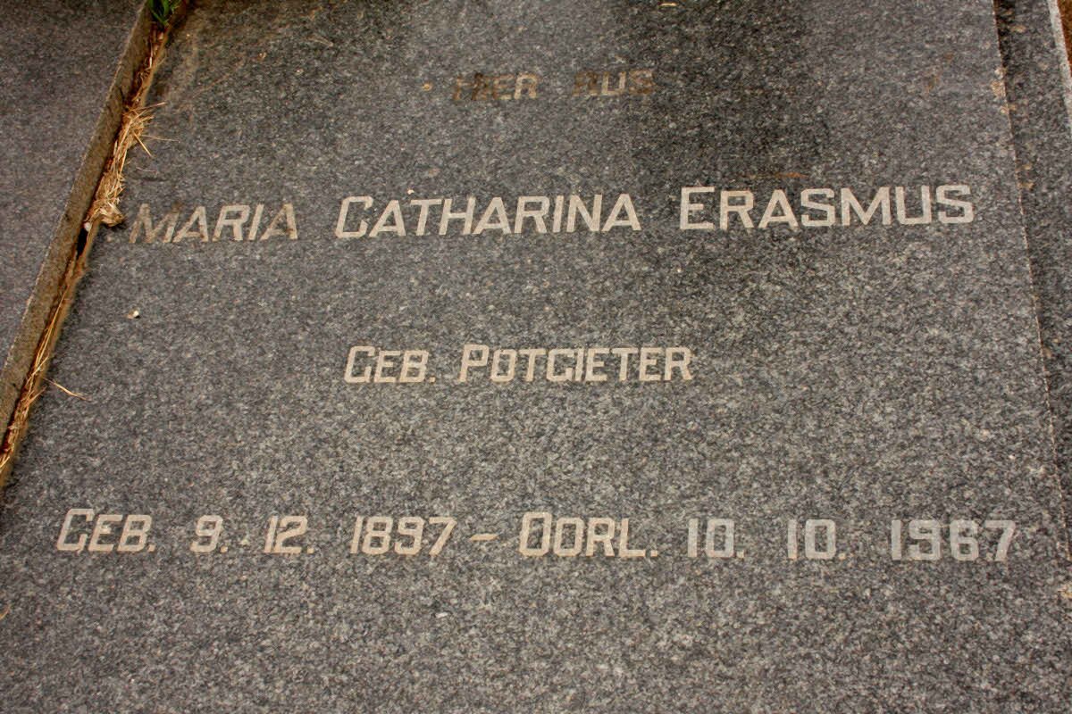 ERASMUS Maria Catharina nee POTGIETER 1897-1967