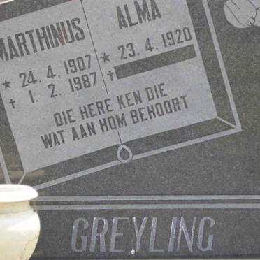 GREYLING Marthinus 1907-1987 &amp; Alma 1920-