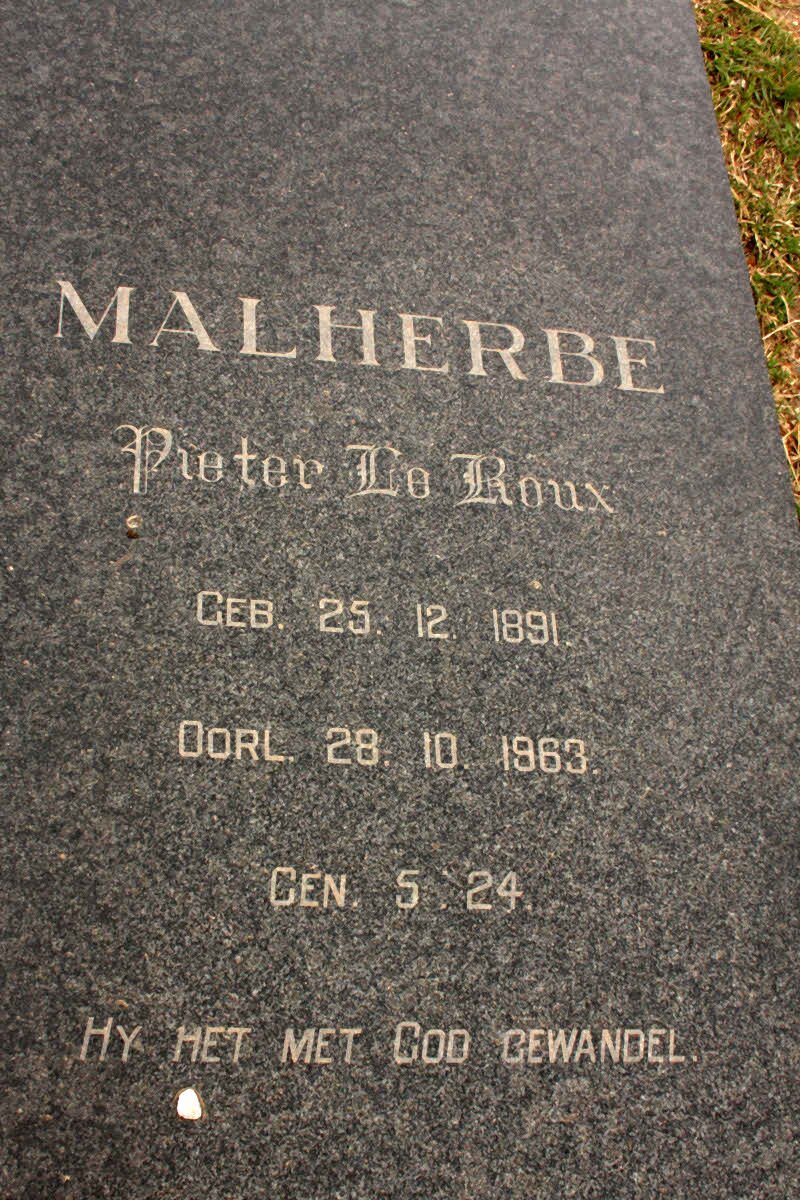 MALHERBE Pieter Le Roux 1891-1963