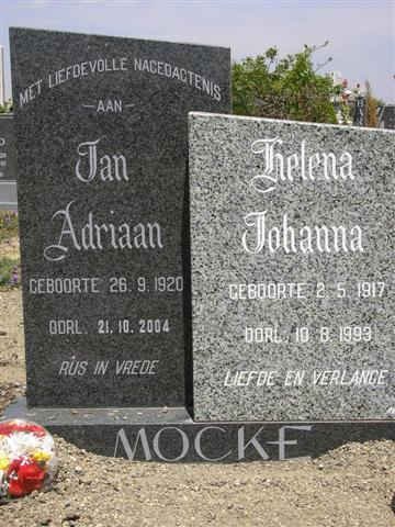 MOCKE Jan Adriaan 1920-2004 & Helena Johanna 1917-1993