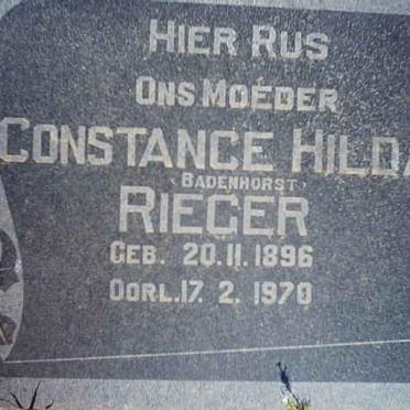 RIEGER Constance Hilda nee BADENHORST 1896-1970