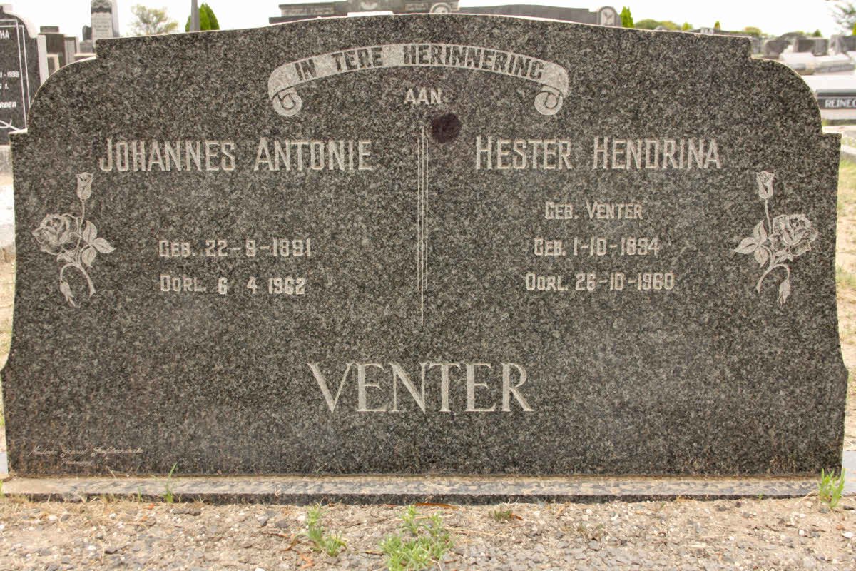 VENTER Johannes Antonie 1891-1962 &amp; Hester Hendrina VENTER 1894-1960
