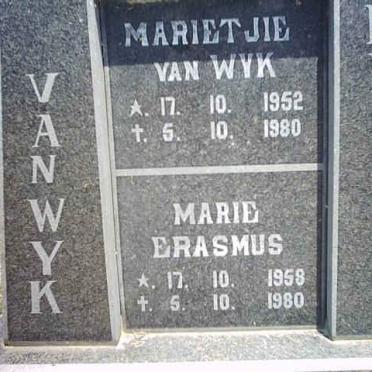 WYK Marietjie, van 1952-1980 :: ERASMUS Marie 1958-1980