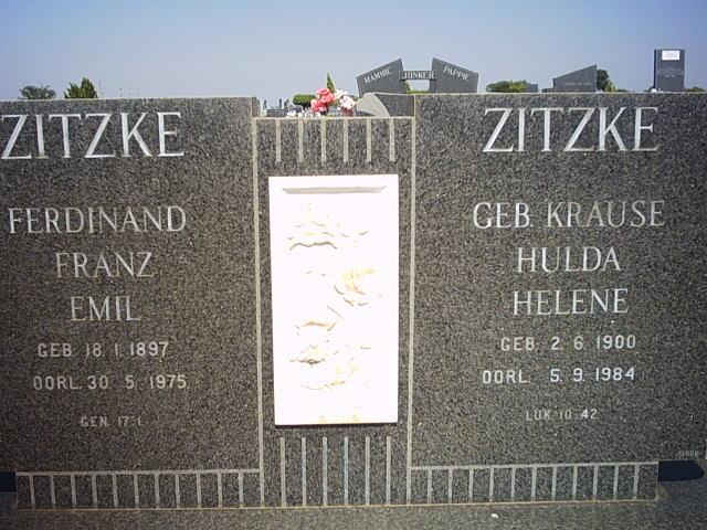 ZITZKE Ferdinand Franz Emil 1897-1975 & Hulda Helene KRAUSE 1900-1984