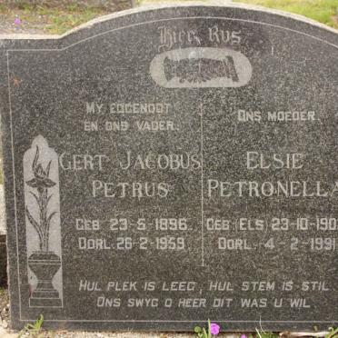 ? Gert Jacobus Petrus 1896-1959 &amp; Elsie Petronella ELS 1903-1991