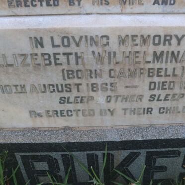 BUKES Elizabeth Wilhelmina nee CAMPBELL 1865-1932