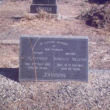 JOHNSON Alexander -1933 &amp; Isabelle Millicent -1947