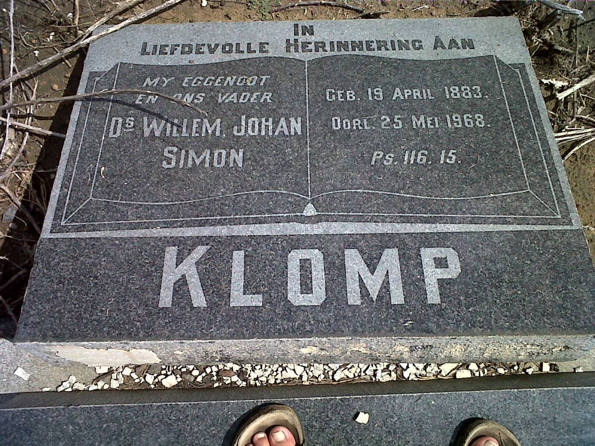 KLOMP Willem Johan Simon 1883-1968