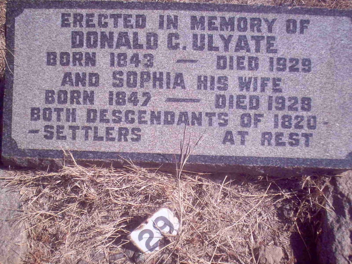 ULYATE Donald C. -1929 & Sophia 1847-1928