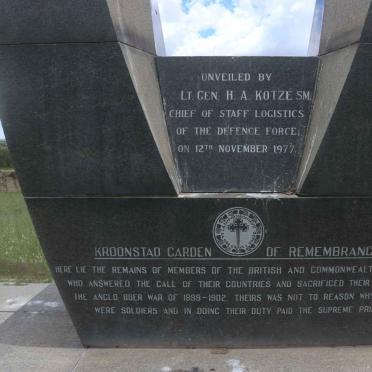 2. SA War Graves Board monument