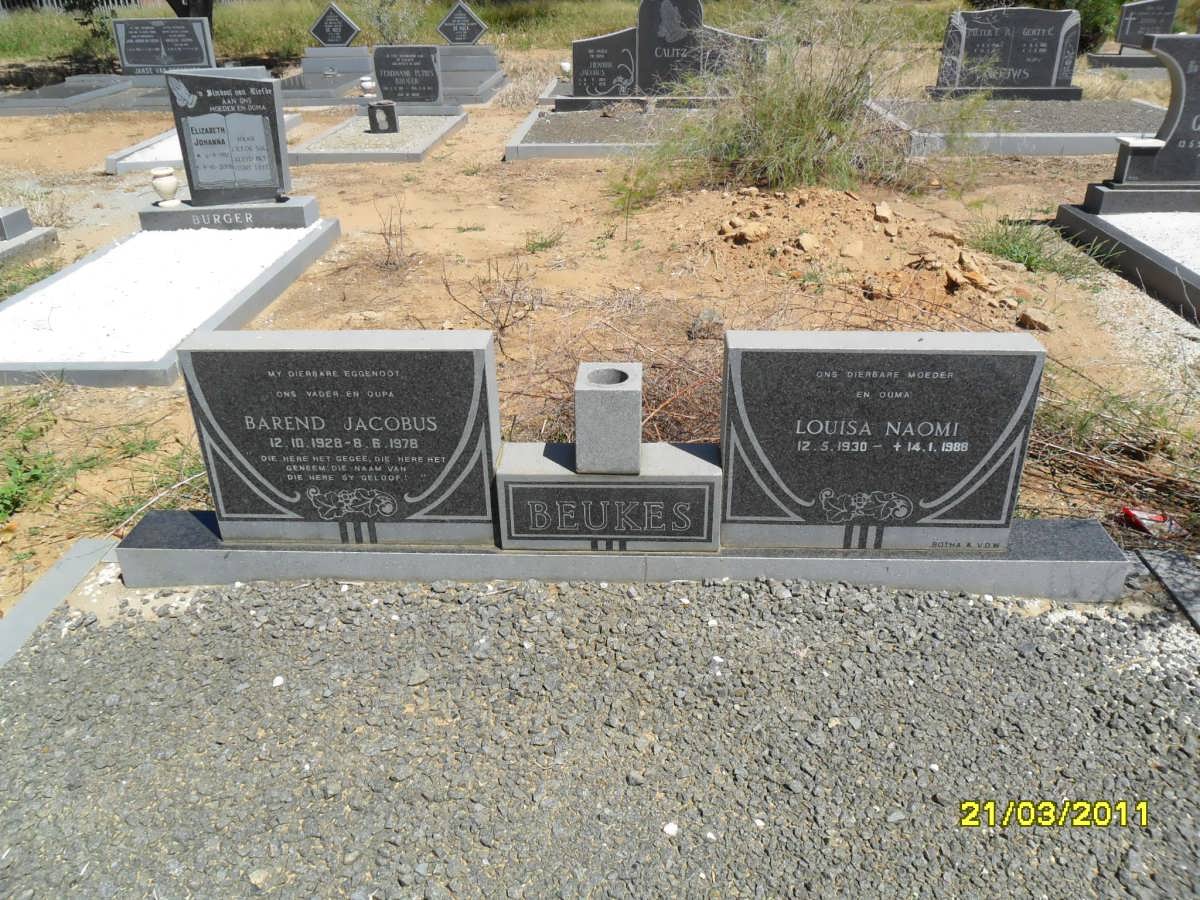 BEUKES Barend Jacobus 1928-1978 & Louisa Naomi 1930-1988