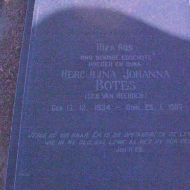 BOTES Herculina Johanna nee VAN HEERDEN 1934-1987