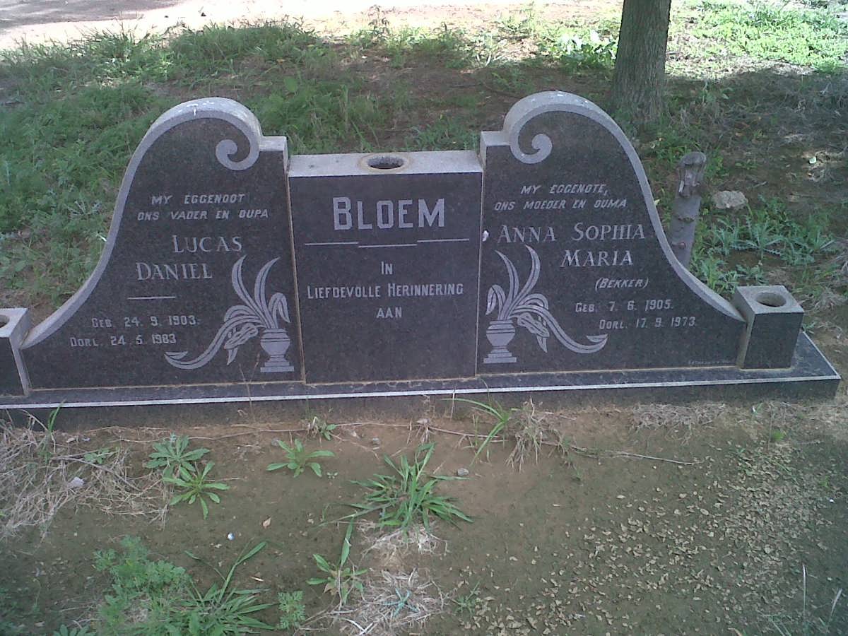 BLOEM Lucas Daniel 1903-1983 & Anna Sophia Maria BEKKER 1905-1973