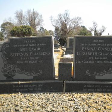CLAASSENS Arie Dawid Stefanus 1904-1957 &amp; Gesina Cornelia Elizabeth TALJAARD 1903-1957