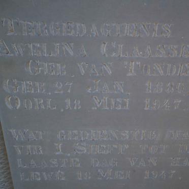 CLAASSEN Awelina nee VAN TONDER 1880-1947