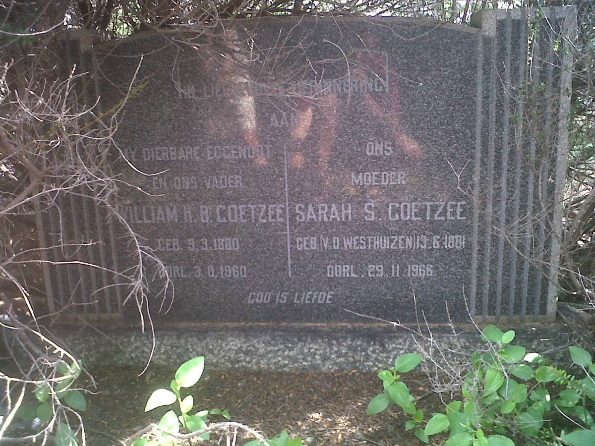 COETZEE Willem H.B. 1880-1960 & Sarah S. V.D. WESTHUIZEN 1881-1966