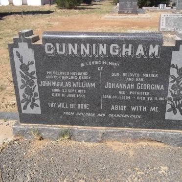 CUNNINGHAM John Nicolas William 1888-1949 &amp; Johannah Georgina POTGIETER 1894-1968